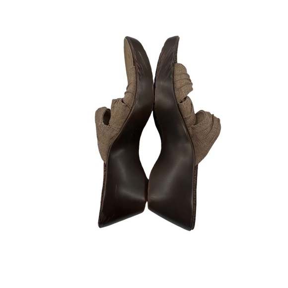 Abeo Brown Leather Adjustable Strap Wedge Slip On Sandals Size 8 Narrow Women's - Picture 5 of 8